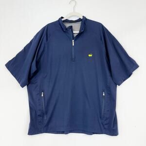 Masters Tech Short Sleeve 1/4 Quarter Zip Golf Pullover Navy Blue Men's XL